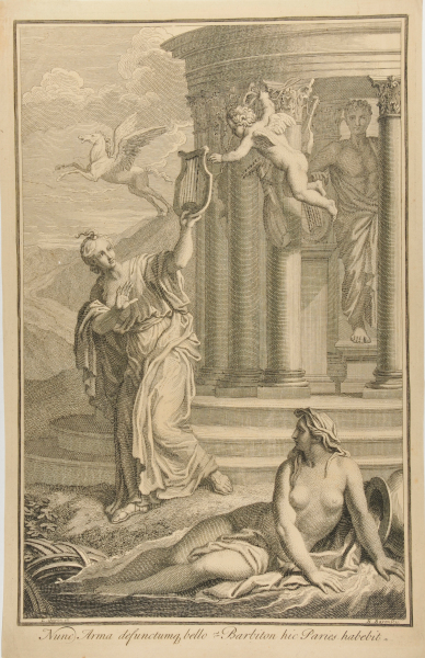 AN OLYMPIAN TEMPLE, WITH ALLEGORICAL FIGURES