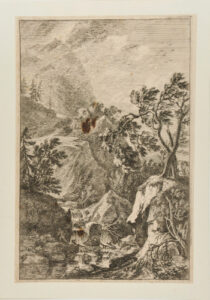 Casade, with Two Men at Right