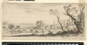 Woman Wading Across Stream