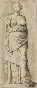 Female Figure, with Full Drapery, Facing Front