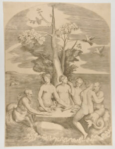 Four Nymphs and Two Seagods