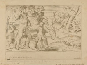 Silenus Accompanied by Two Fauns, Mounted on a Donkey