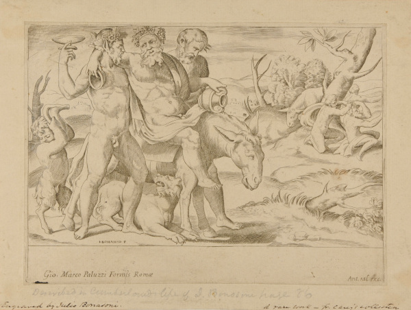 Silenus Accompanied by Two Fauns, Mounted on a Donkey