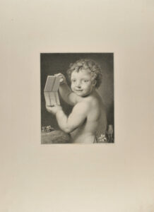 Cupid Holding up a Puzzle