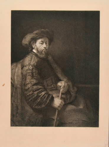 Man Seated, Holding Cane with Both Hands