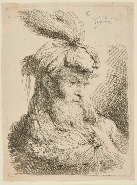 Bearded Man, Wearing Turban, with Long Ends