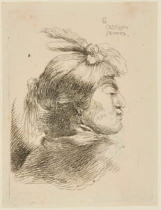 Man, Wearing Turban with Aigrette, Turned to Right