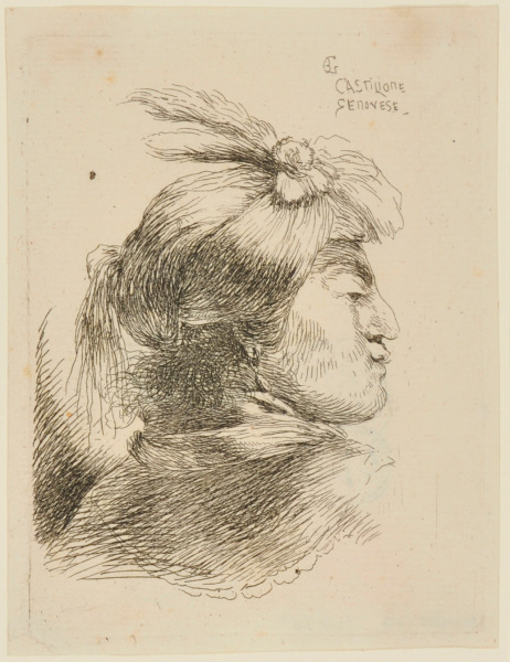 MAN, WEARING TURBAN WITH AIGRETTE, TURNED TO RIGHT