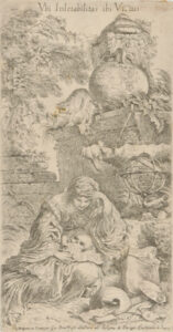 Woman, with Skull and Scroll, Sitting among Ruins