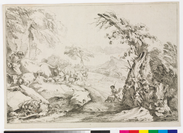 LANDSCAPE WITH A MARCH OF ANIMALS