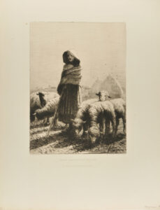 Femme Gardant des Moutons