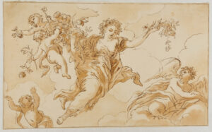 Flora con Zeffiro di sotto in sù (Flora Strewing Flowers)