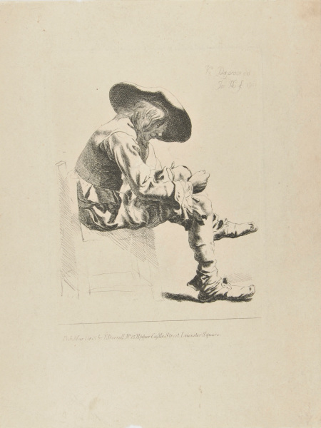 Young Man Sitting on a Chair, with Knees Crossed