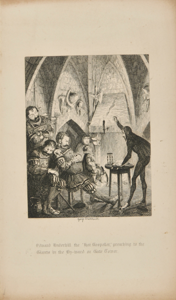 EDWARD UNDERHILL THE 'HOT GOSPELLER' PREACHING TO THE GIANTS IN THE BYWARD OR GATE TOWER