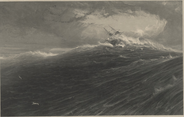 AN INDIAMAN IN A NORTH WESTER OFF THE CAPE OF GOOD HOPE