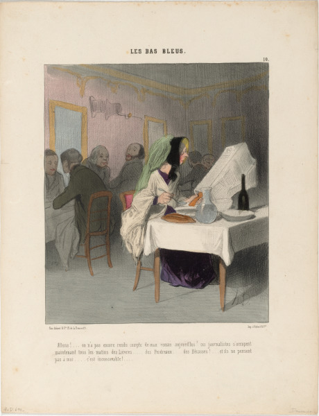 La Présidente Criant à Tue-Tête – Mesdames! … vous violez formellement l’article 3 de notre réglement… lequel porte que les académiciennes ne parleront jamais plus de cinq à la fois!… je vous rappelle toutes à l’ordre… et au silence!….. puisque ma sonnette est impuissante…. je lève la séance et je mets mon chapeau!… jettez maintenant tant que vous voudrez vos bonnets par dessus les moulins!.. - Image 1