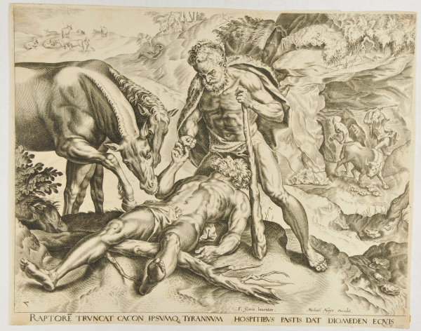 The Labors of Hercules (No. 7, Hercules Carrying off the Mares of Diomedes)