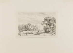 Landscape with Two Men Resting By a Road, Two Figures in the Distance