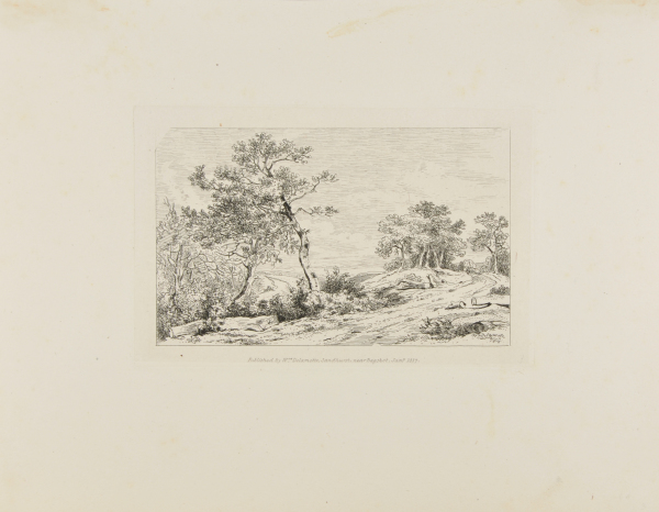 LANDSCAPE WITH ROAD GOING OVER KNOLL AT RIGHT