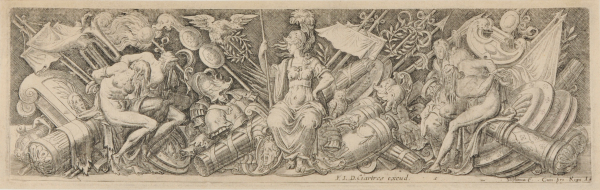 BELLONA SEATED ON TROPHIES OF WAR
