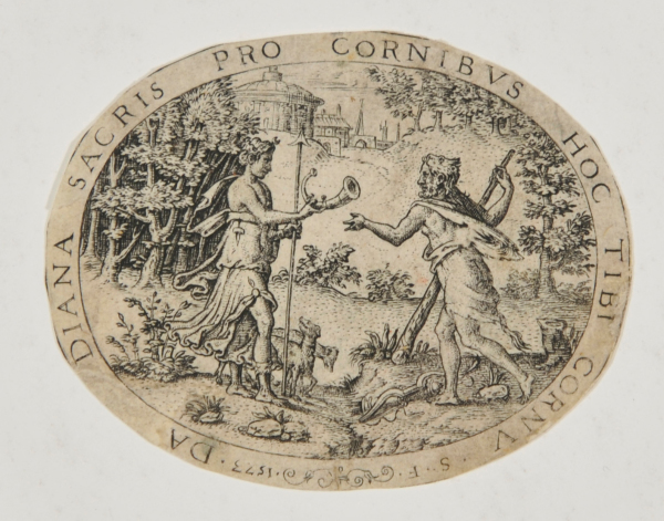 DA DIANA SACRIS (DIANA GIVING HER HUNTING HORN TO HERCULES)