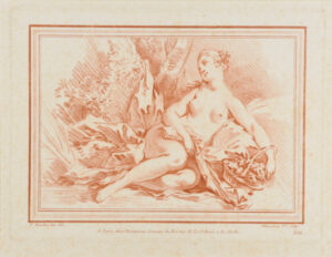 Nude Woman with Basket of Flowers