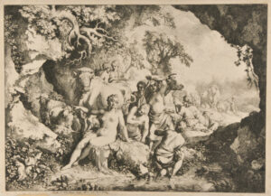 Nymphs Bathing in a Rocky Grotto