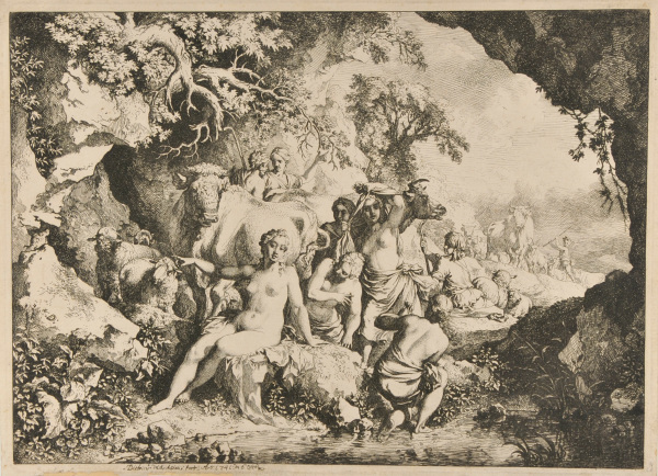 Nymphs Bathing in a Rocky Grotto