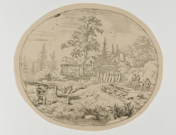 LANDSCAPE WITH A WOODEN BRIDGE