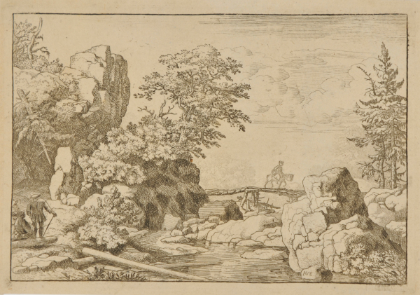 Horseman Crossing a Bridge