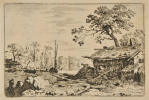 River View, with Dilapidated Cottage at Right