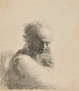 Bust of an Old Bearded Man, Looking Down, Three-Quarters Right