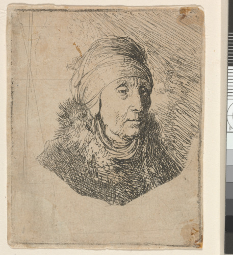WOMAN WITH A HIGH HEADDRESS WRAPPED AROUND THE CHIN: BUST
