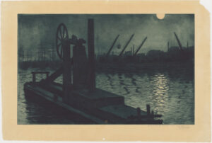 Dieppe, the Harbor Station Platform, effect of the moon