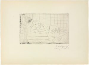 Outstretched Figure on Mahogany Bed