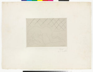 Inverted Nude, Diamond-Patterned Background