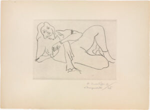 Sleeping Nude Leaning on Right Arm