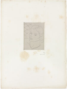 Head of a Young Woman with Diamond-Patterned Background