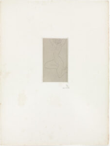 Nude Sitting on Right Leg, Arms Raised