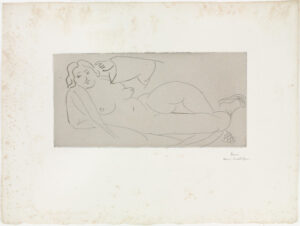 Outstretched Nude, with Woven Straw Slippers