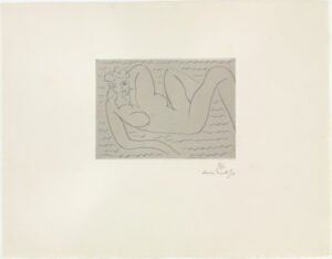 Figure Outstretched on Background of Undulating Strokes