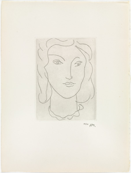 HEAD OF YOUNG WOMAN IN FESTOONED NECKLACE