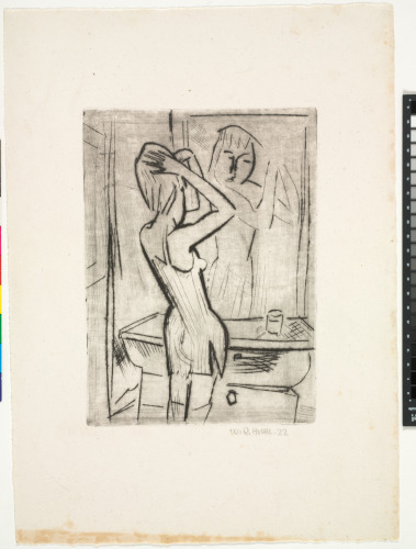 YOUNG WOMAN BEFORE HER MIRROR