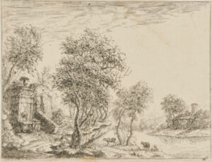 Landscape with Classical Fountain