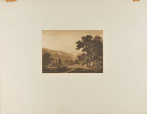 Landscape with Mountains in Distance, and Large Tree at Right