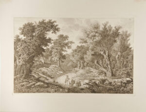 Two Cows and a Farmer on a Road, near Krug in Tegel, Three Miles from Berlin