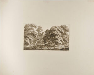 Landscape with Small Pond and Stone Bridge