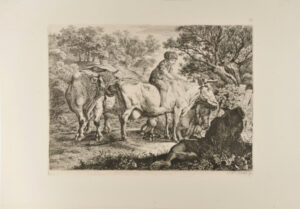Landscape with Steer and Two Cows, One Ridden by a Boy