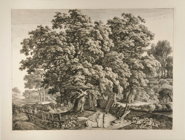 Plate from a set of four landscapes, “Landschaften in Waterloo’s Geschmack – Parthien aus den fürstlich Dessaus’chen Lande” (c. 1803)
