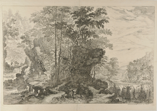 Rocky Landscape with Log Bridge at Left - Image 2